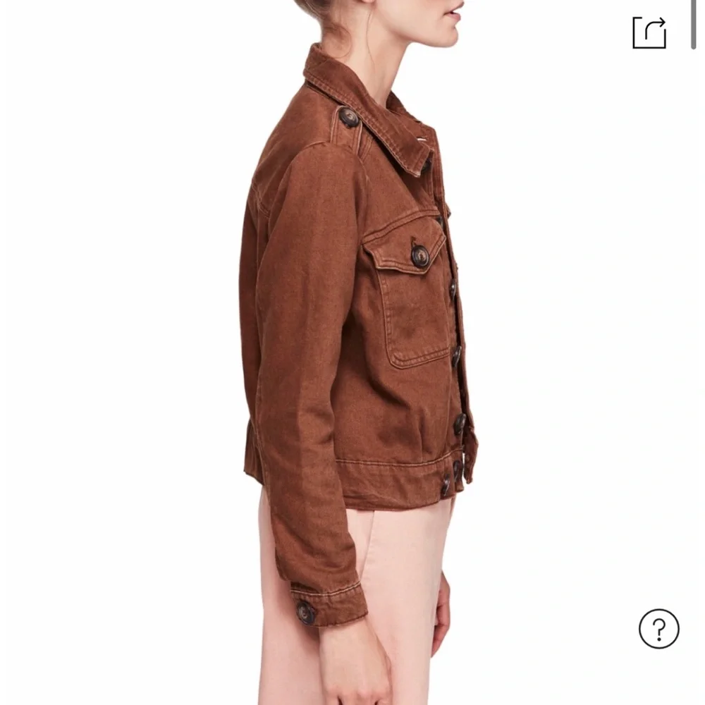 Free People Eisenhower Denim Jacket In Brown - Picture 3 of 9